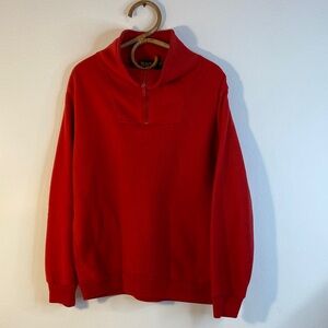 BOSS Men's Vibrant Red Zip-Up Sweater 80s